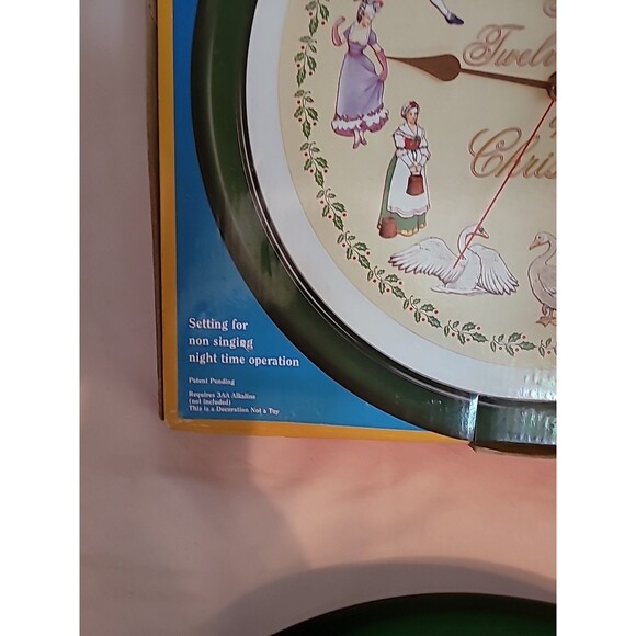 12 Days of Christmas Musical Wall Clock Kurt Adler Santas Action World 1999 Test - Picture 4 of 13